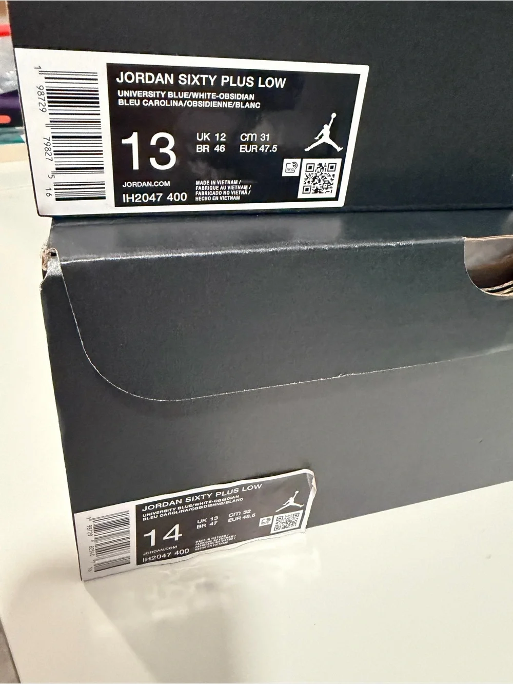 Jordan Men's Low-Top Athletic Sneakers in Light Blue and Black